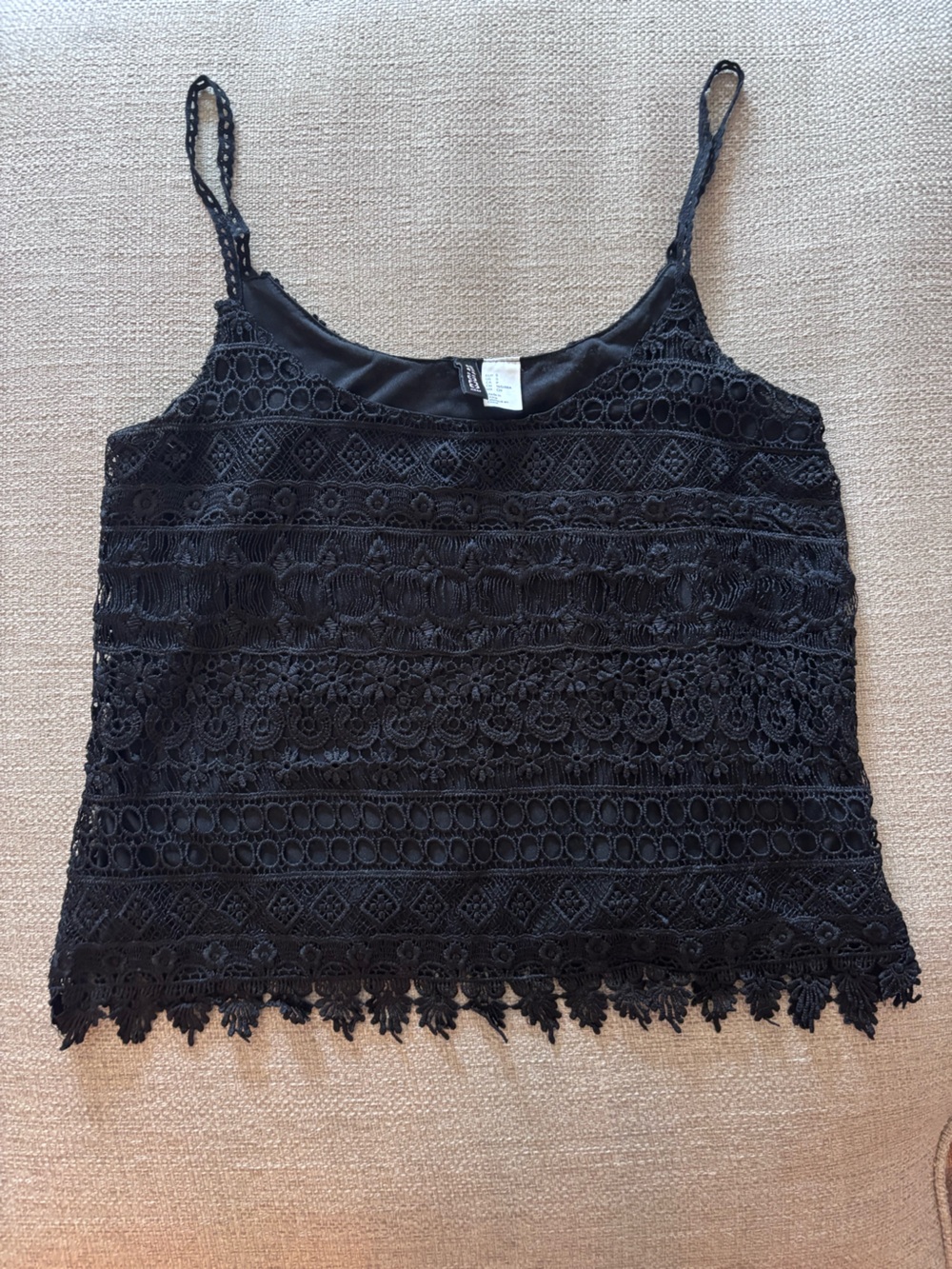 H&M Black Crochet Lace Top